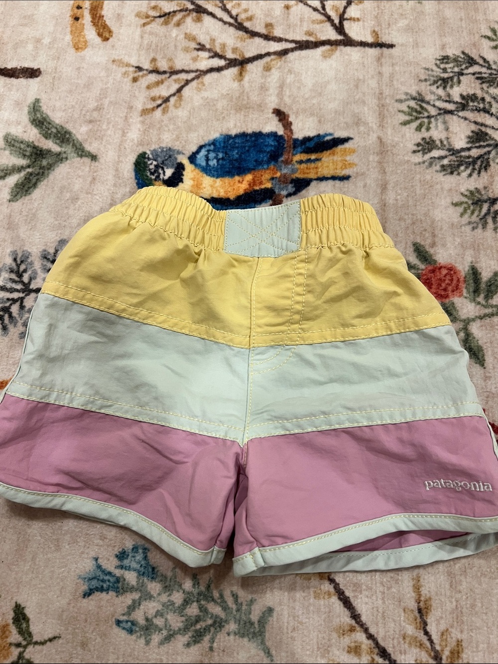 Patagonia Yellow, Mint & Pink Colorblock Kids Swim Shorts